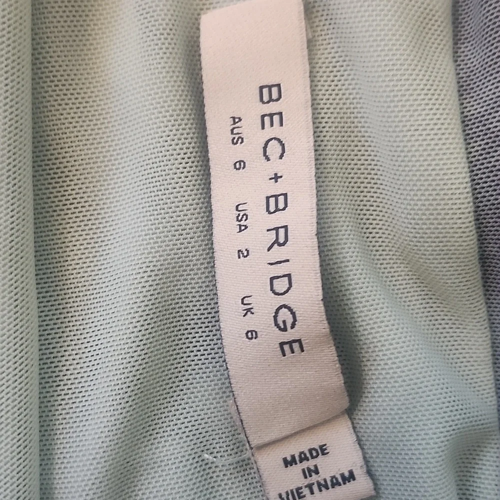 Bec + Bridge Blue Gray Ruched Bodycon Dress - Picture 3 of 9